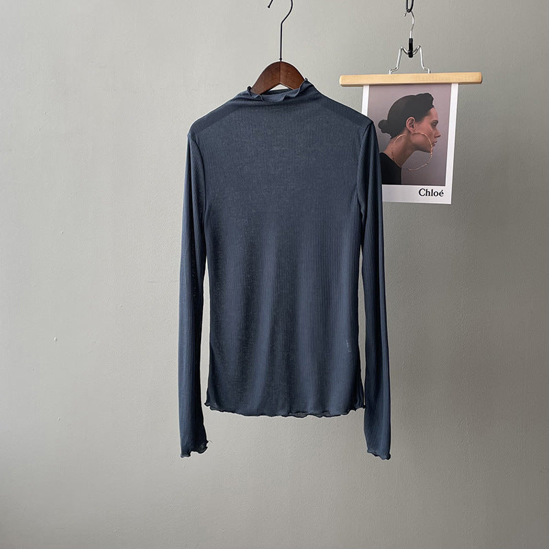 Korean Style Temperament Half High Neck Bottoming Shirt Top