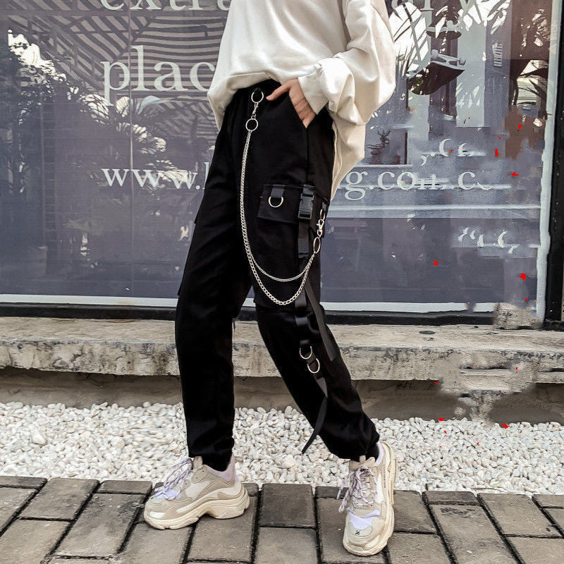 Women Cargo Pants Harem Pants Fashion Punk Pockets Jogger