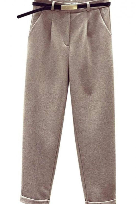 Women's Autumn And Winter Woolen Pants Fleece Casual Harem Pants