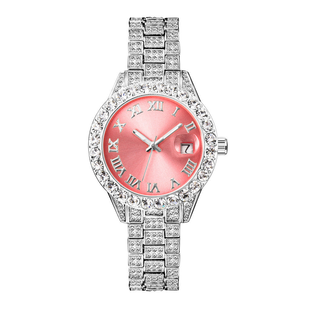 Diamond Calendar Waterproof Luminous Ladies Watch