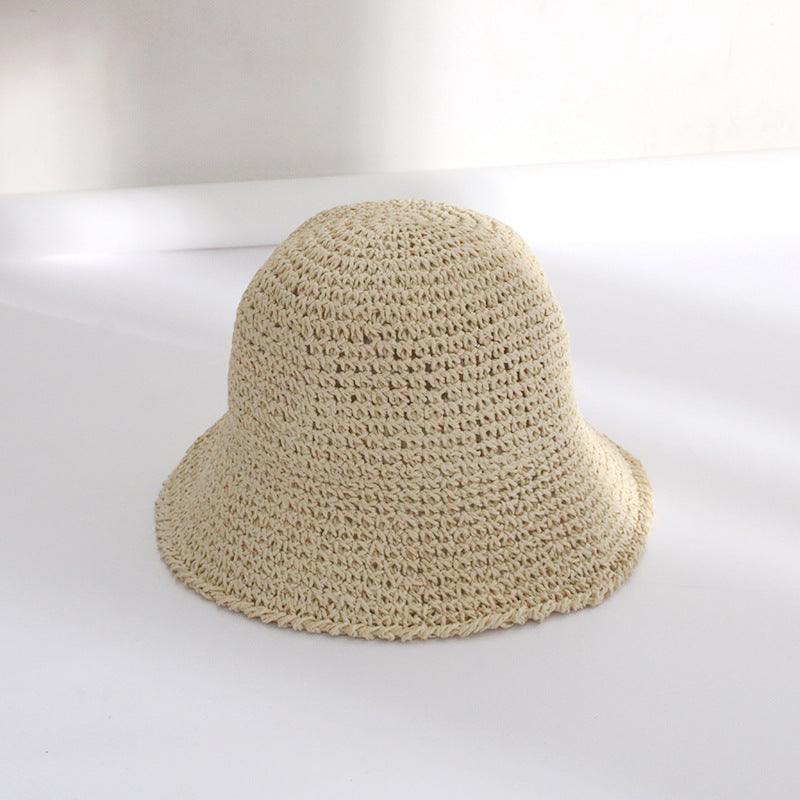 Straw Bucket Hat For Women Summer Breathable Sun-proof