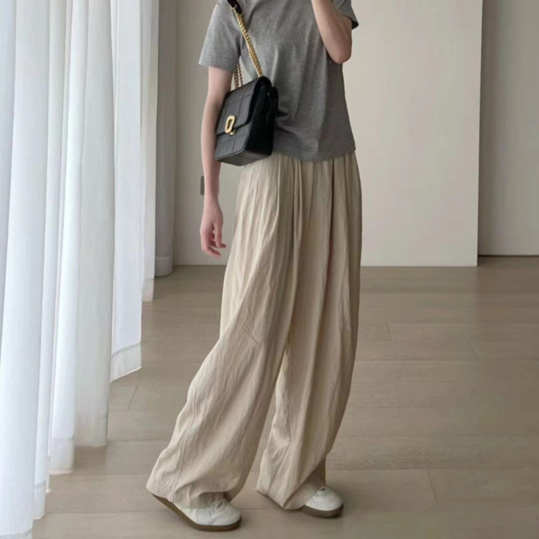 Tight Waist Loose Wide Leg Pants Casual Pants For Women