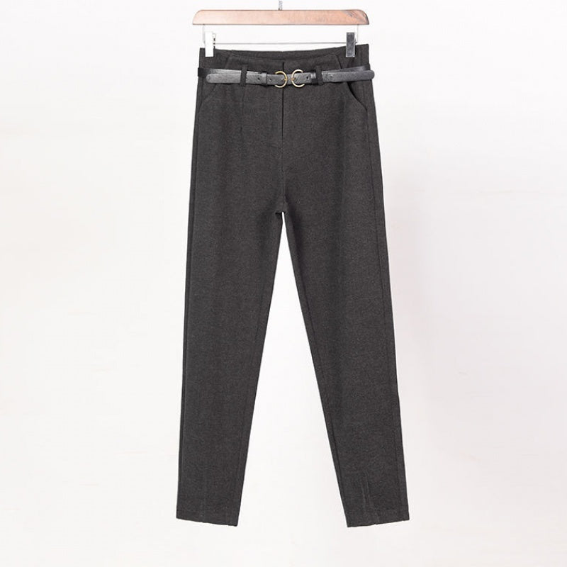 Women's Autumn And Winter Woolen Pants Fleece Casual Harem Pants