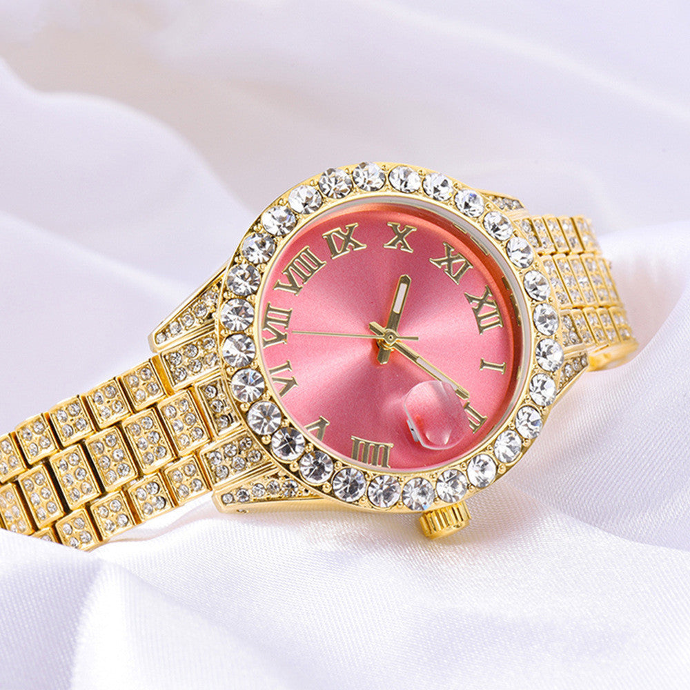 Diamond Calendar Waterproof Luminous Ladies Watch