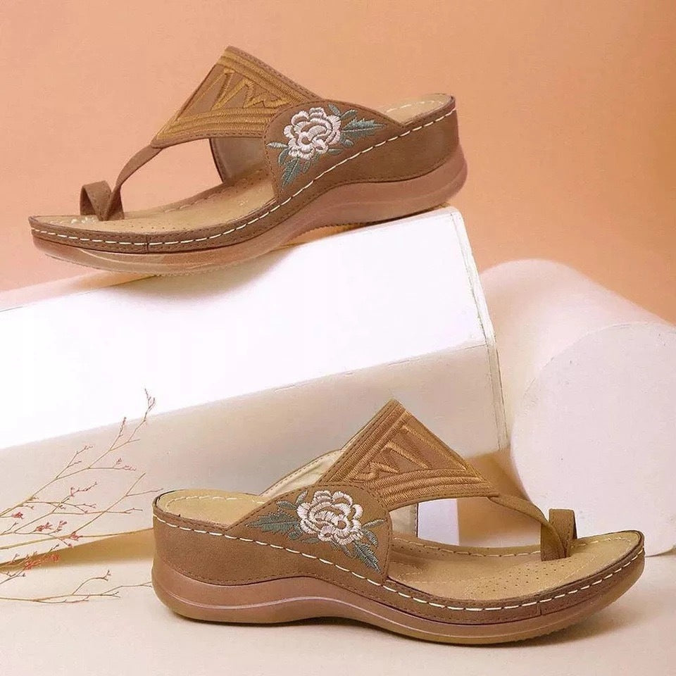 Embroidered Flip Flops Summer Sandals Women Slippers