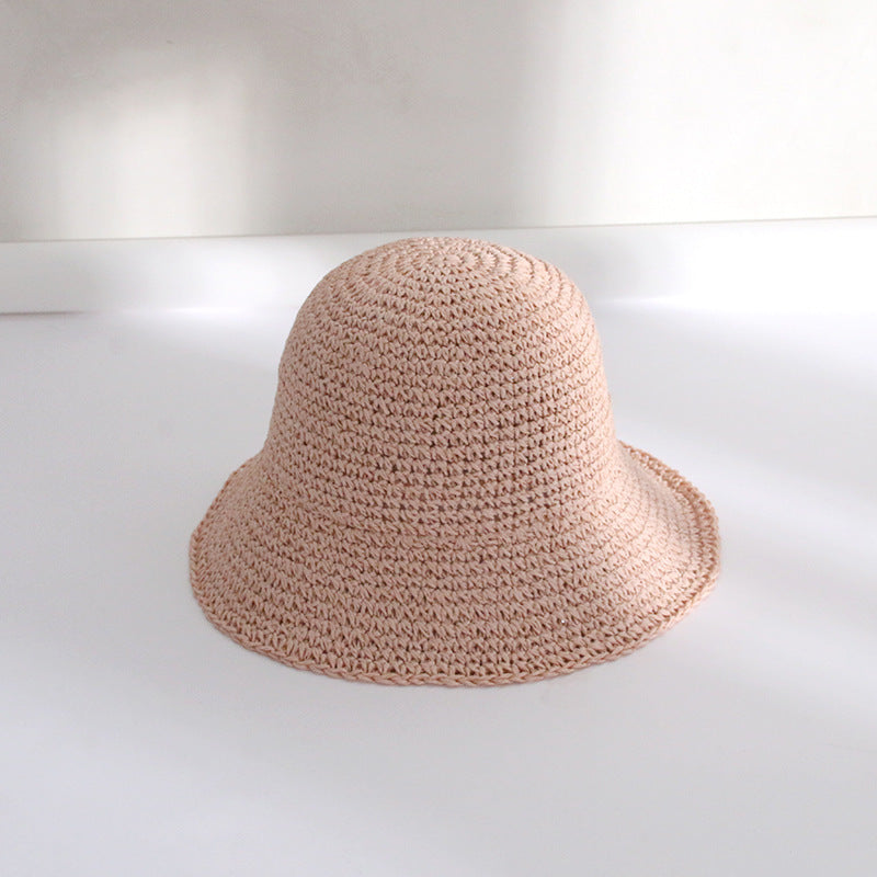 Straw Bucket Hat For Women Summer Breathable Sun-proof