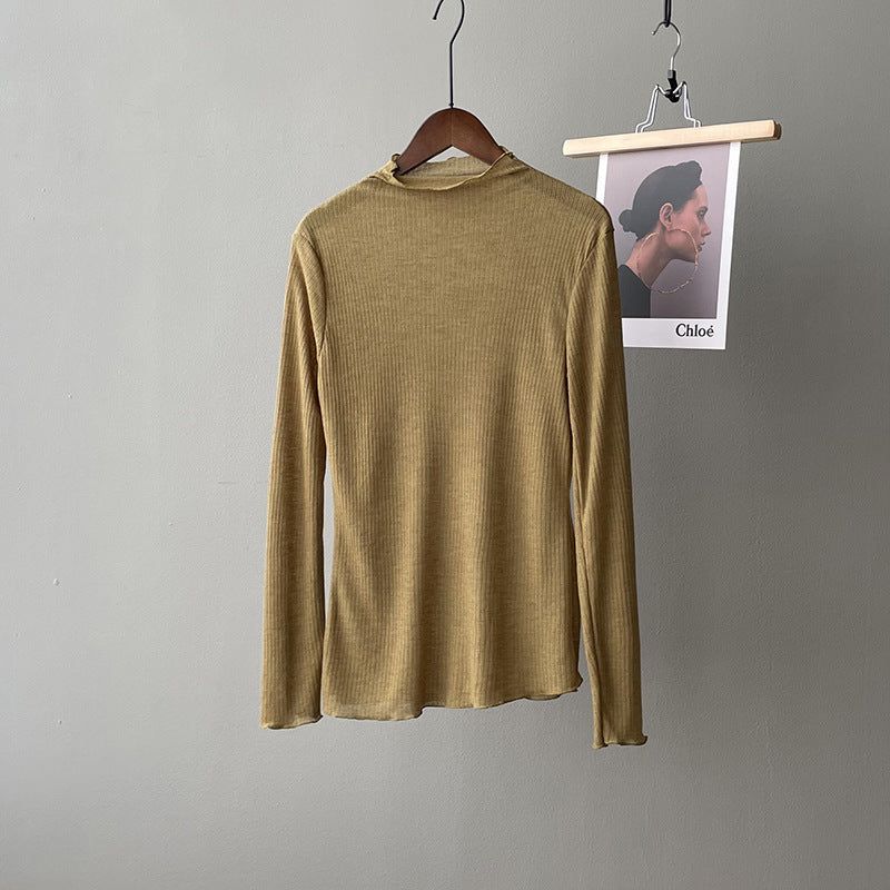 Korean Style Temperament Half High Neck Bottoming Shirt Top