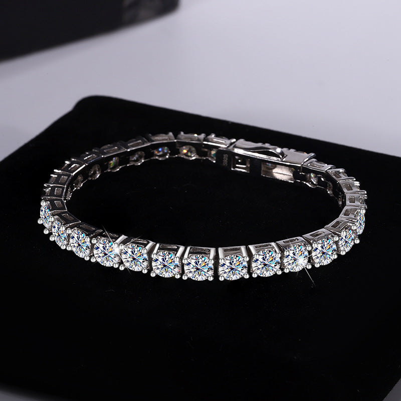 S925 Sterling Silver Moissanite Tennis Bracelet