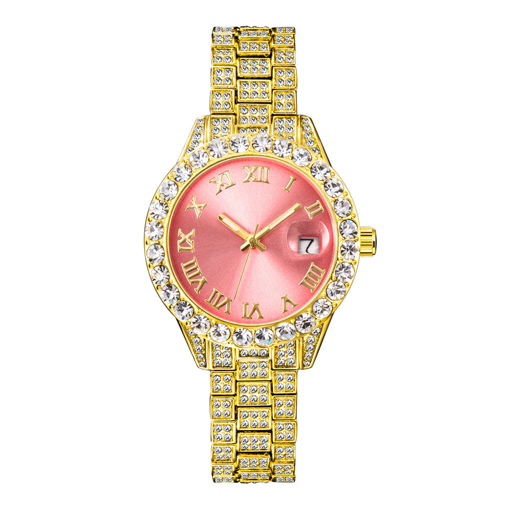 Diamond Calendar Waterproof Luminous Ladies Watch