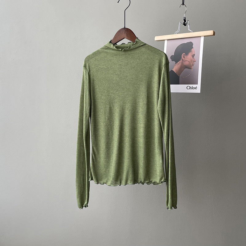 Korean Style Temperament Half High Neck Bottoming Shirt Top